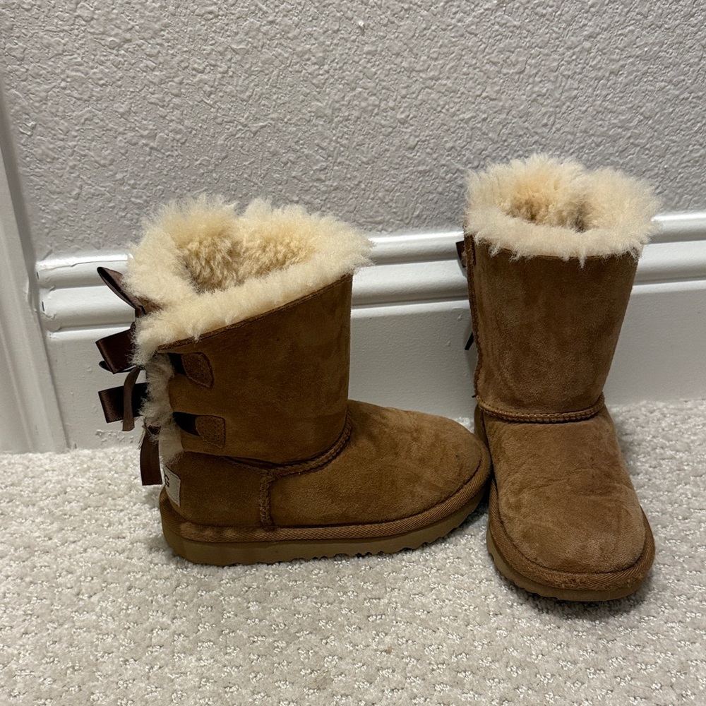 UGG Brown Kids Boots with Fluffy Lining